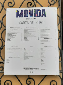 Menu / carte de Movida à Alghero
