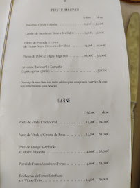 Zé da Calçada à Amarante menu