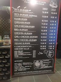 Carte du 3 h's Burger à Neuss