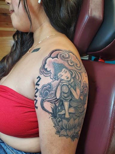 Explore tribal sleeve tattoo ideas, creative tattoo ideas in Independence, available at Odins Mark Tattoo and Emporium