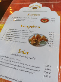 Menu du Royal Palace à Urbach