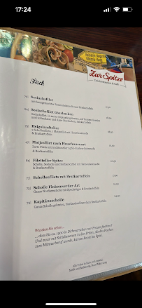 Menu / carte de DeichRestaurant und Café Zur Spitze à Friedrichskoog