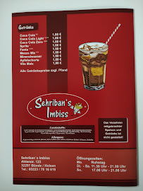 Menu / carte de Sehriban's Imbiss à Bünde