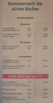 Menu du Restaurant u. Pension Zum Alten Hafen à Rathenow