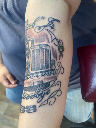 Explore great shoulder tattoo ideas, creative tattoo ideas in Pikeville, available at The Carbon Canary Tattoo Studio
