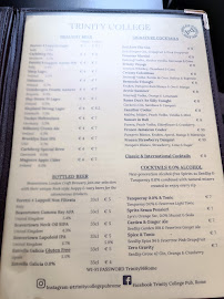 Trinity College Pub à Rome menu