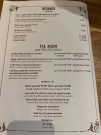 Restaurant indien Bibliothè à Rome (le menu)