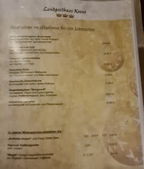 Menu du Landgasthaus Krone à Wangen im Allgäu