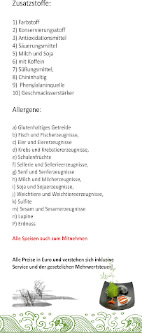 Oishii sushi à Esslingen menu