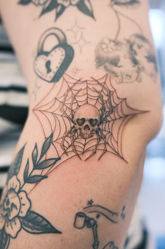 Explore railroad tattoo ideas, creative tattoo ideas in Orange, available at Baron Art Tattoo