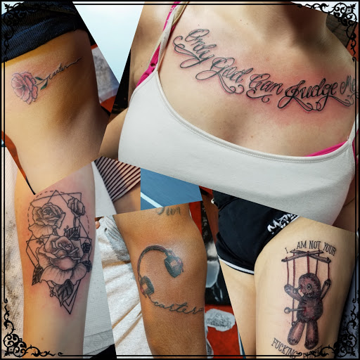 Explore cover up tattoo ideas for upper back, creative tattoo ideas in Pittsburg, available at NeonMoon Tattoo