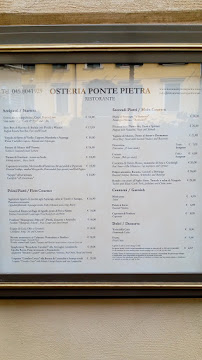Osteria Ponte Pietra Ristorante à Verona menu