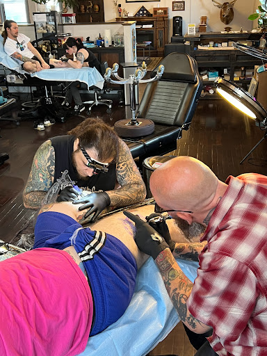 Explore side finger tattoo ideas, creative tattoo ideas in Kansas City, available at Golden Stag Tattoo and Gallery