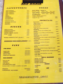 Menu du Bar Nadia à Levanto