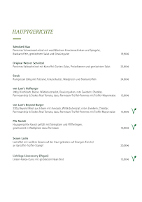 Menu / carte de von Laer à Herford