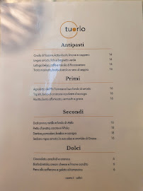 Menu / carte de Tuorlo vino e cucina à Turin
