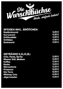 Menu / carte de Die Wurschtbüchse am Scharmützelsee à Bad Saarow