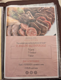 Menu / carte de Antica Osteria Rapella à Morbegno