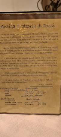 Carte du Antica Trattoria Di Ricco' à Serramazzoni