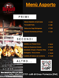 Menu du Rifugio di PaSa à Colli di Enea