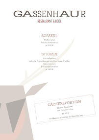 Gassenhaur Restaurant & Beisl à Hamburg menu