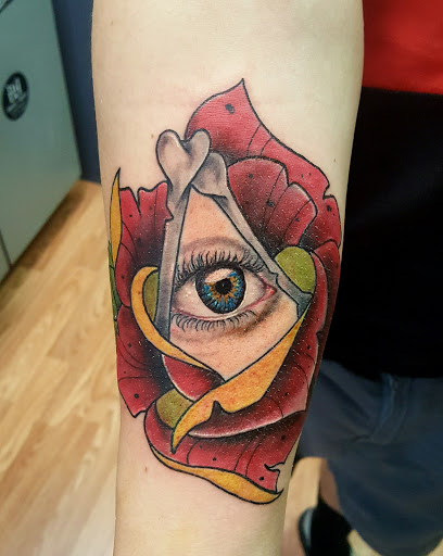 Explore grim reaper sleeve tattoo ideas, creative tattoo ideas in New Carlisle, available at Sinners & Saints Tattoo Co