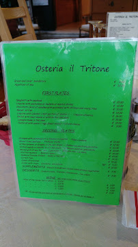 Restaurant Tritone beach à Marinella di Sarzana (la carte)