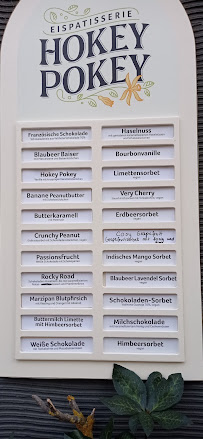 Eispatisserie Hokey Pokey à Berlin menu