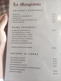 Menu du La Mangiatoia à Capua