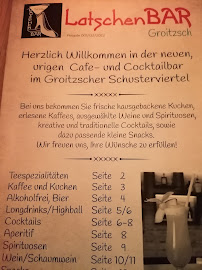 Menu du LatschenBAR à Groitzsch