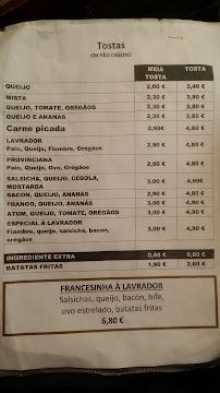 Lavrador à Evora menu