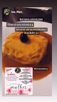 Menu du Cervejaria Universal à Lousã