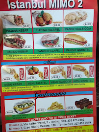Istanbul Mimo à Turin menu