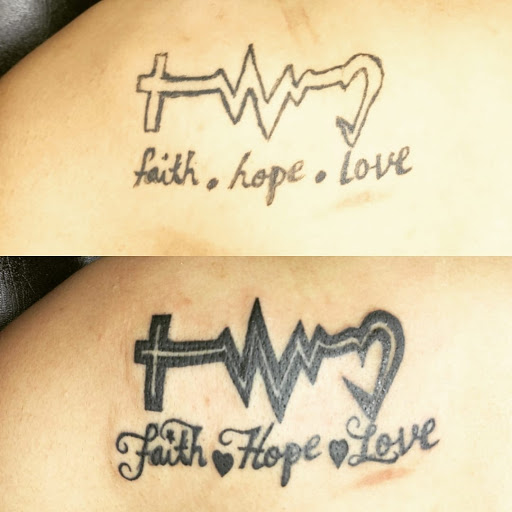 Explore middle neck tattoo ideas, creative tattoo ideas in Carbondale, available at MsCandyTattoo