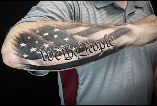 Find tattoo ideas for upper arm men for your next unique tattoo in Goose Creek at Red Kirin Tattoo