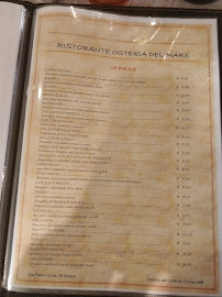 Osteria del Mare à Sovico menu