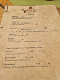 Menu du Brauhaus zu Coburg à Coburg