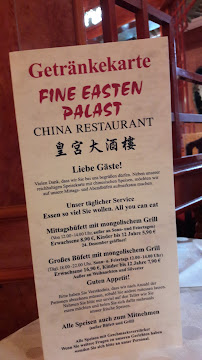 Restaurant Restaurant Fine Easten Palast à Wettenberg (le menu)