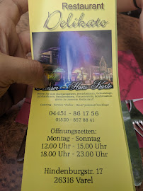 Menu du Delikato à Varel
