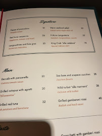 Langosteria Café Milano à Milan menu