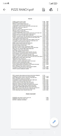 Menu / carte de IL MIO RANCH SICILY FOOD Di Benny & Piero De Simone à Palermo