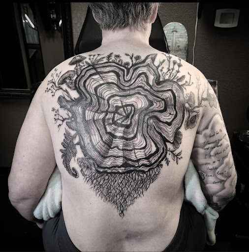 Explore lung cancer ribbon tattoo ideas, creative tattoo ideas in Wasilla, available at Doulos Tattoo, The Tattoo Shop