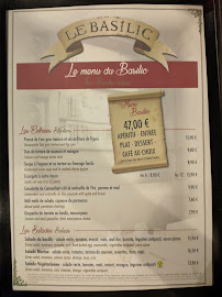 Restaurant français Le Basilic à Paris (la carte)