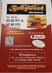 Menu du Bollywood Indian Restaurant à Hochheim am Main