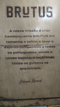 Menu / carte de Brutus Kitchen à Alcabideche