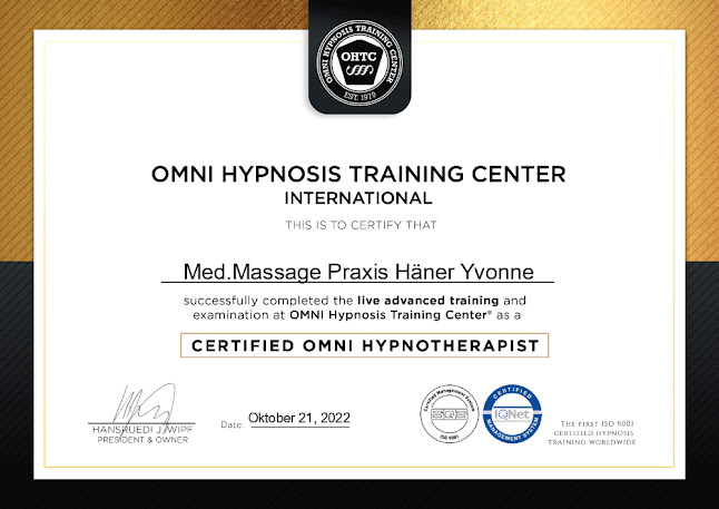Med. Massagepraxis Yvonne Häner Praxis für Medizinische Massage und Hypnose Therapie SBVH / APSH - Reinach