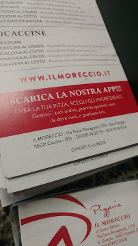Menu / carte de Pizzeria Il Moreccio à Cascina