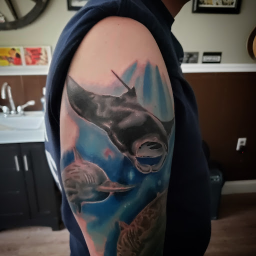 Explore american traditional chest tattoo ideas, creative tattoo ideas in Norwalk, available at Saloon 13 LLC