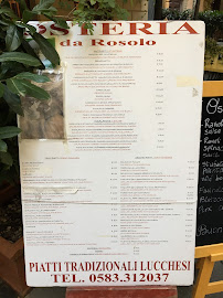 Da Rosolo à Lucca menu
