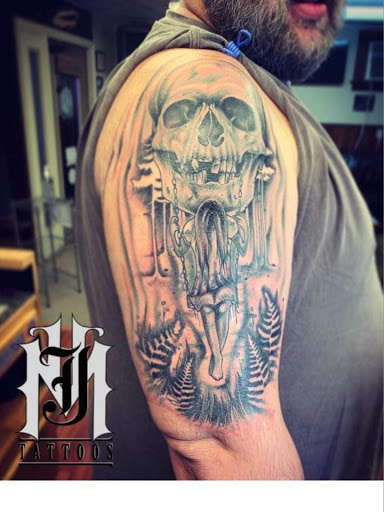 Explore cover up shoulder tattoo ideas, creative tattoo ideas in Williamsport, available at Moa Tattoos